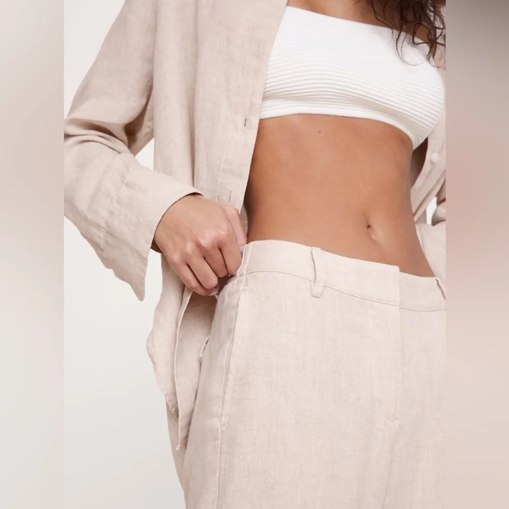 NWT! Banana Republic The Everyday Wide-Leg Pant in Linen- Medium 🩷